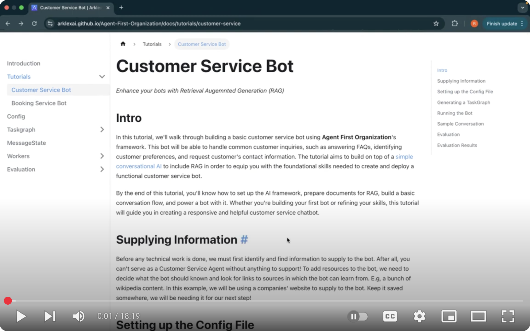Build a customer service AI agent with Arklex.AI in 20 min