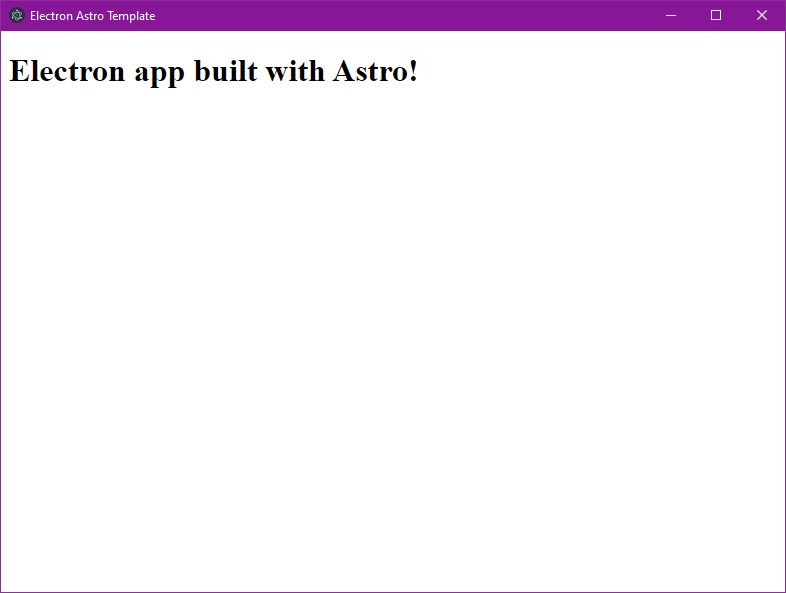 Screenshot of Electron App with Astro