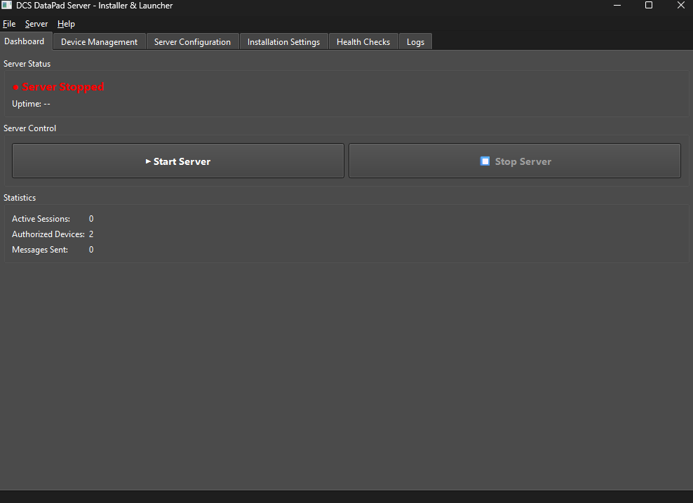 Server main window