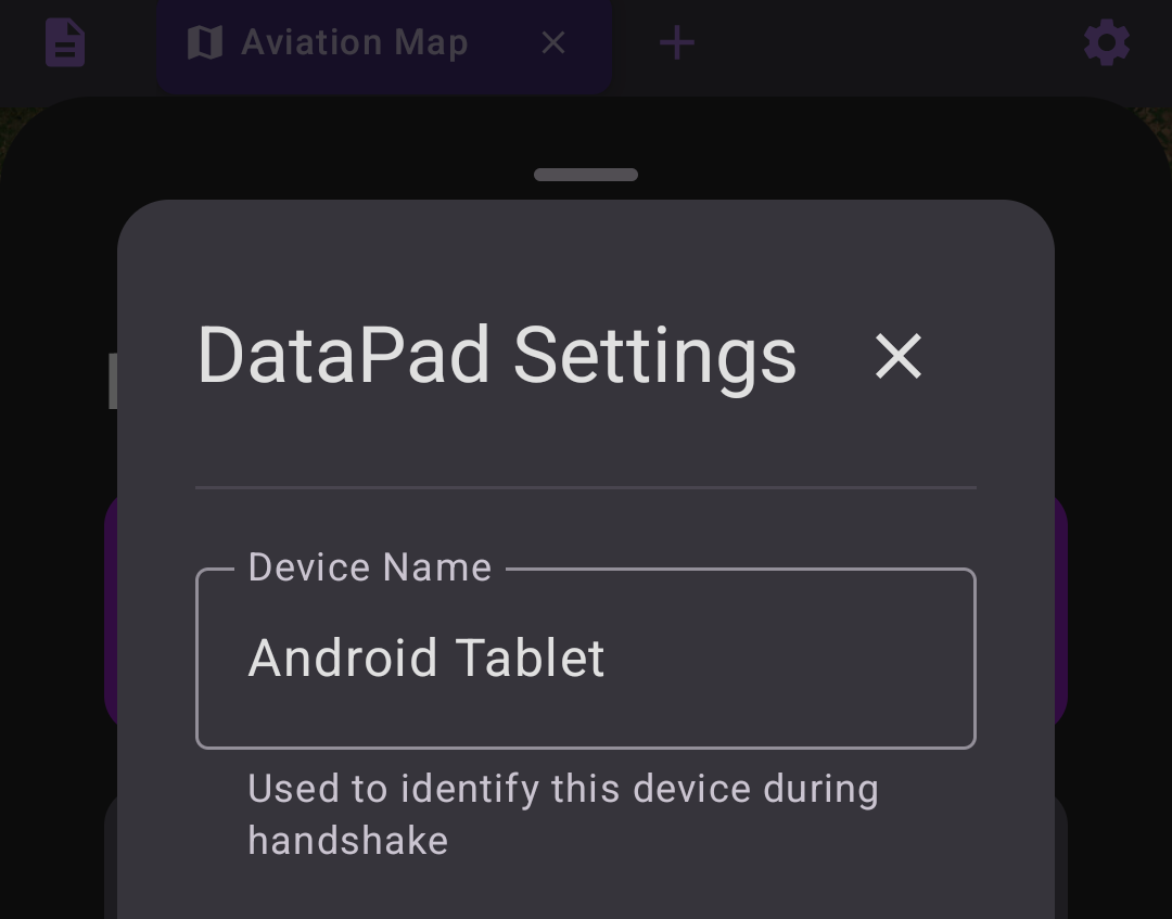 APP DataPad Device Name