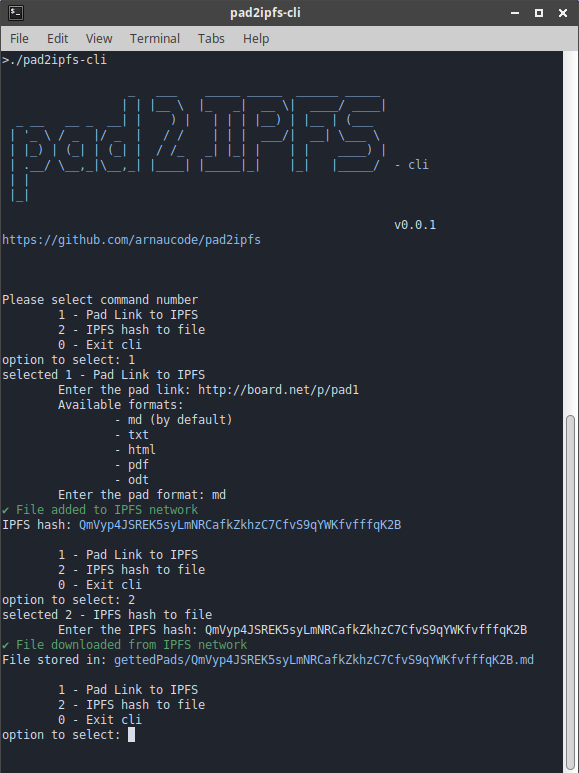 pad2ipfs-cli-screenshot