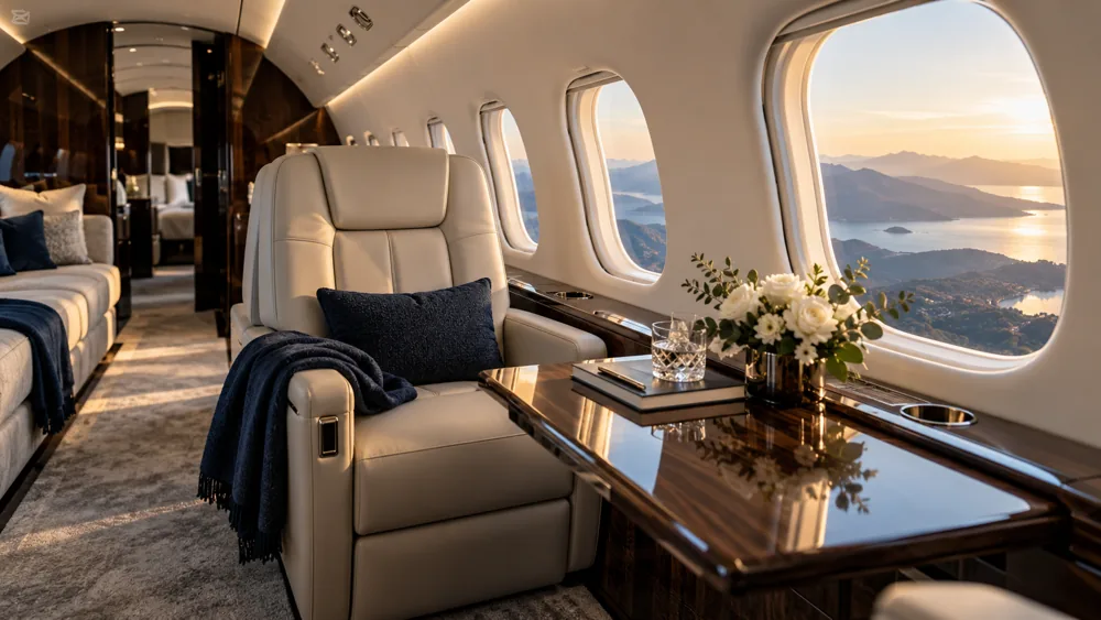 Private jet ready for departure