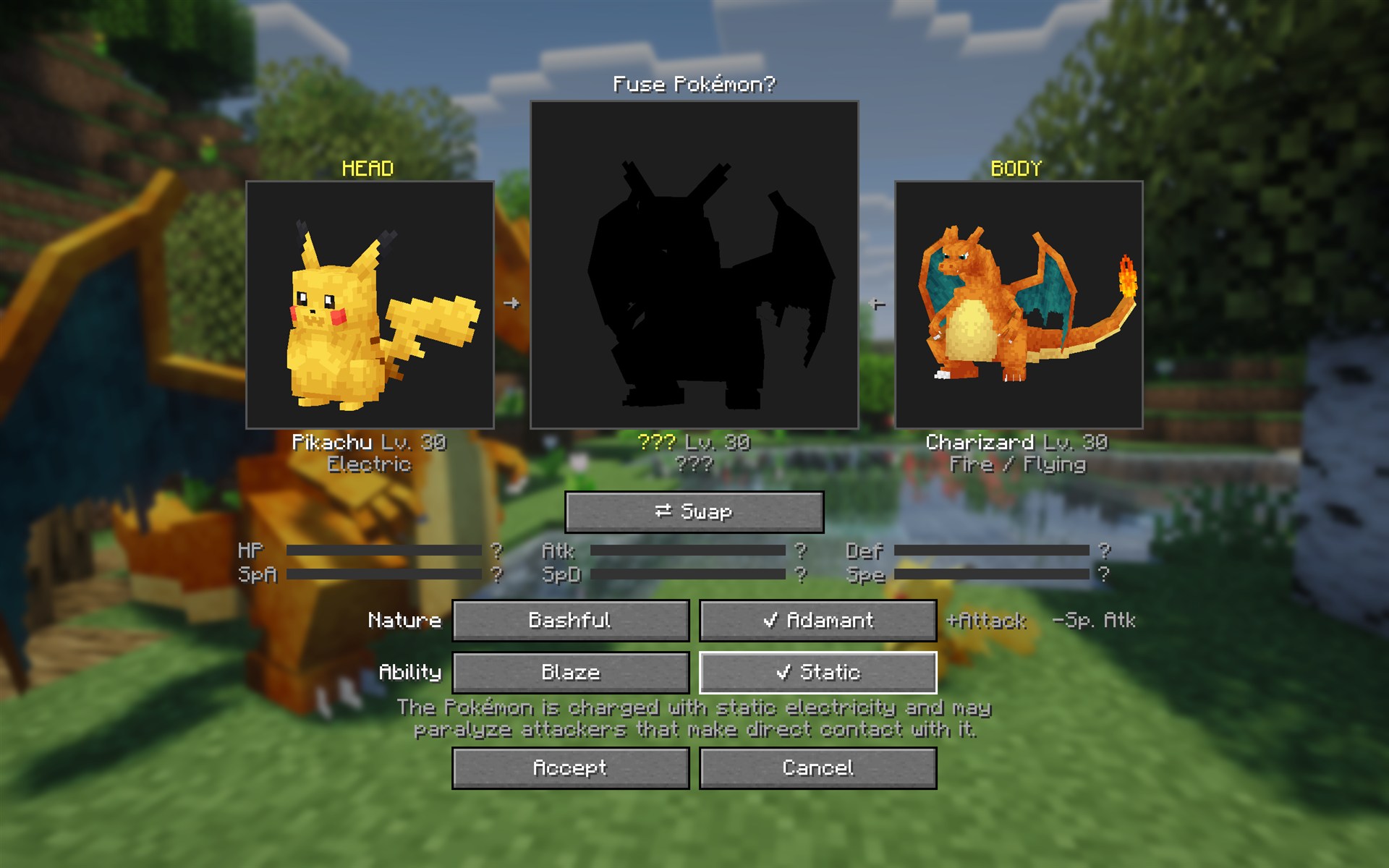 A fusion you have never made shows up as a silhouette