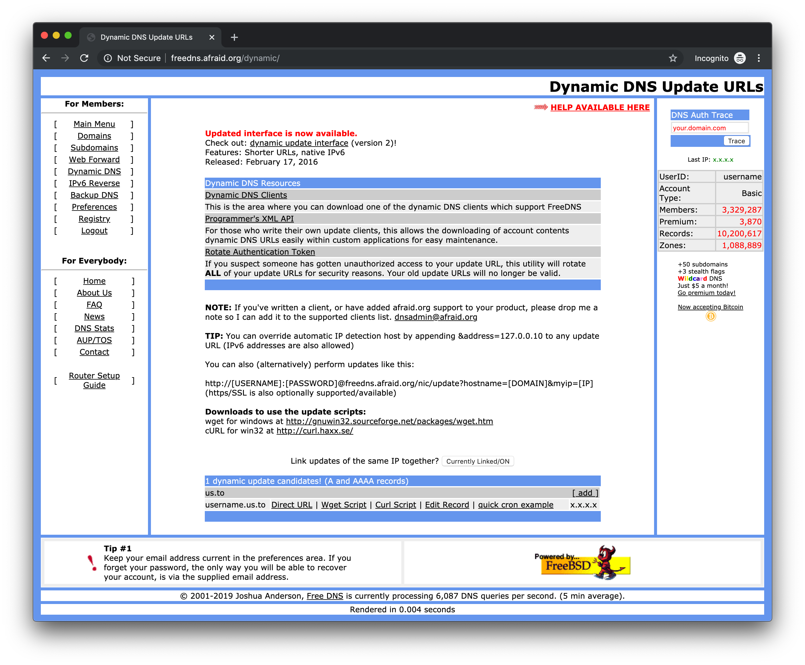 Free DNS Domain Record