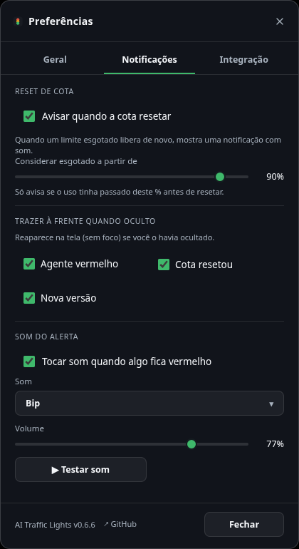 Preferences window