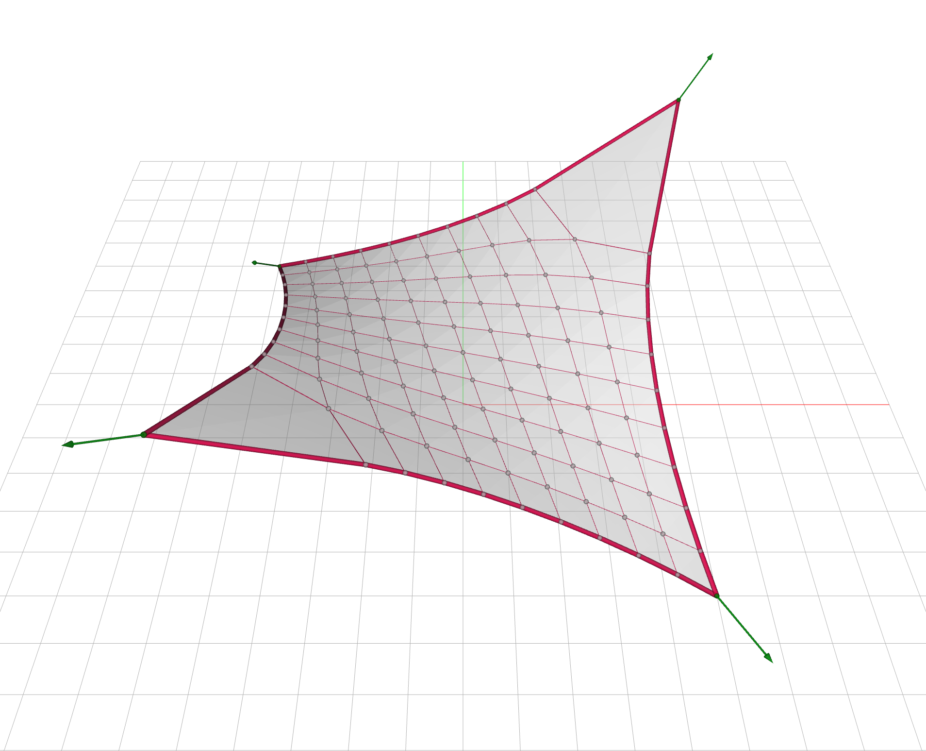 Prestressed cable-net in equilibrium