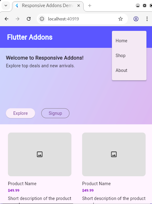 Responsive Grid - Mobile View