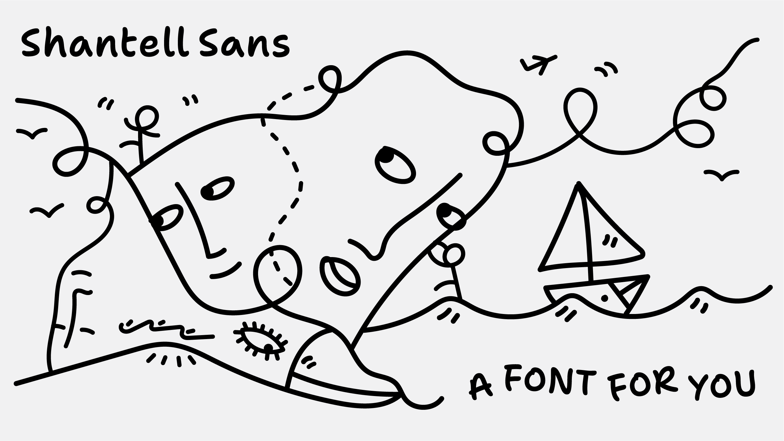 Shantell Sans with Shantell Martin artwork, calling it ”A font for you”