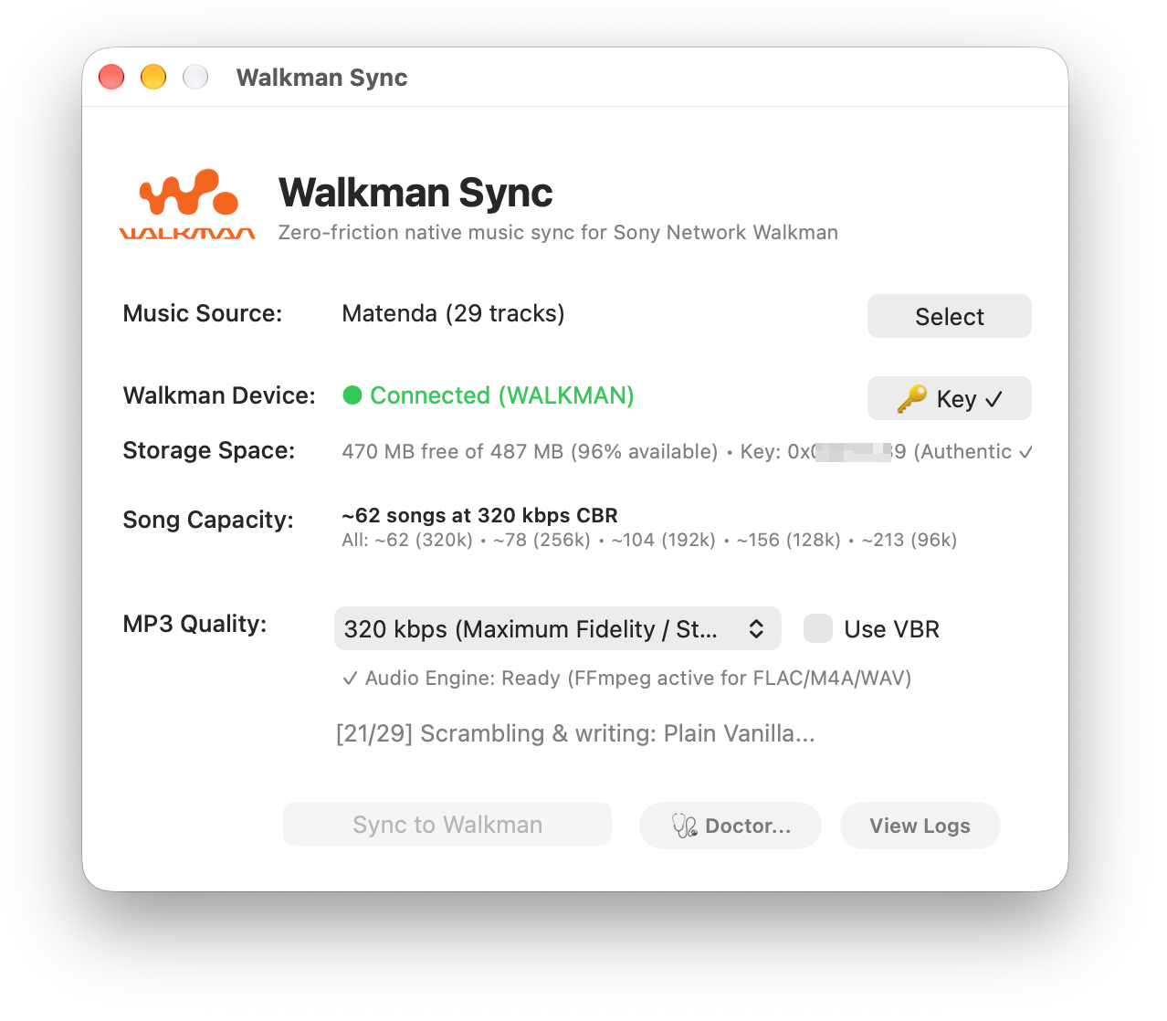 WalkmanSync for Mac Screenshot