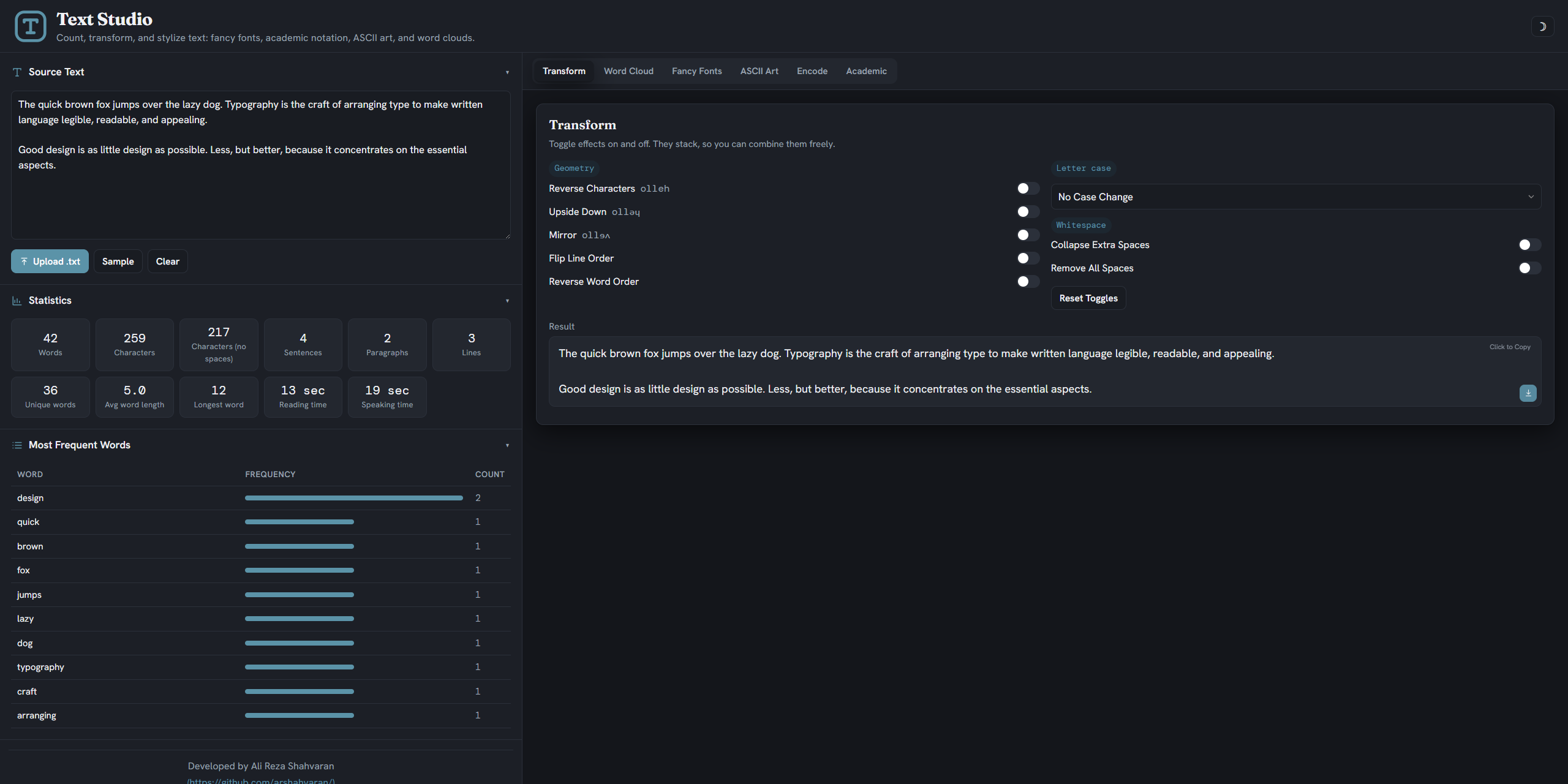 Text Studio preview