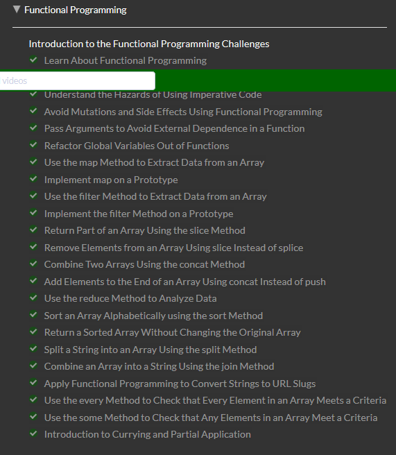 learn.freecodecamp.org - Functional Programming