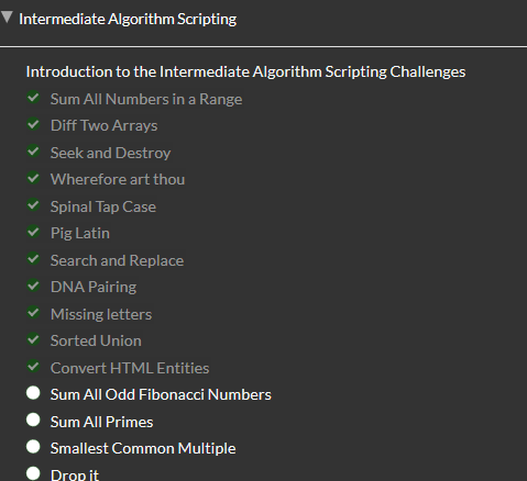 learn.freecodecamp.org - Intermediate Algorithm Scripting