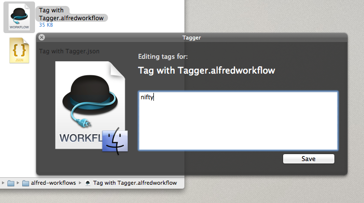 Tag with Tagger screenshot of tag window