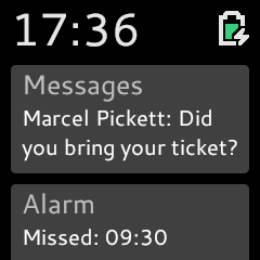 Notifications mockup - what's shown on the screen