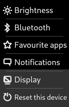 Settings menu mockup - all settings