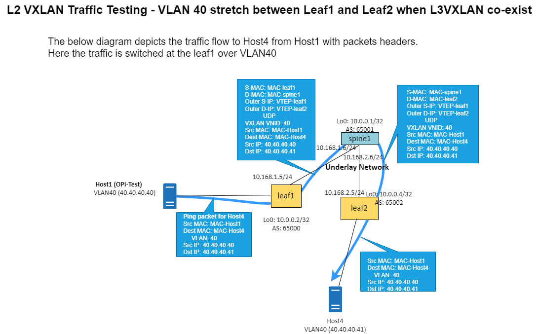 OPI EVPN Bridge Diagram for L2VXLAN in_Symmetric IRB