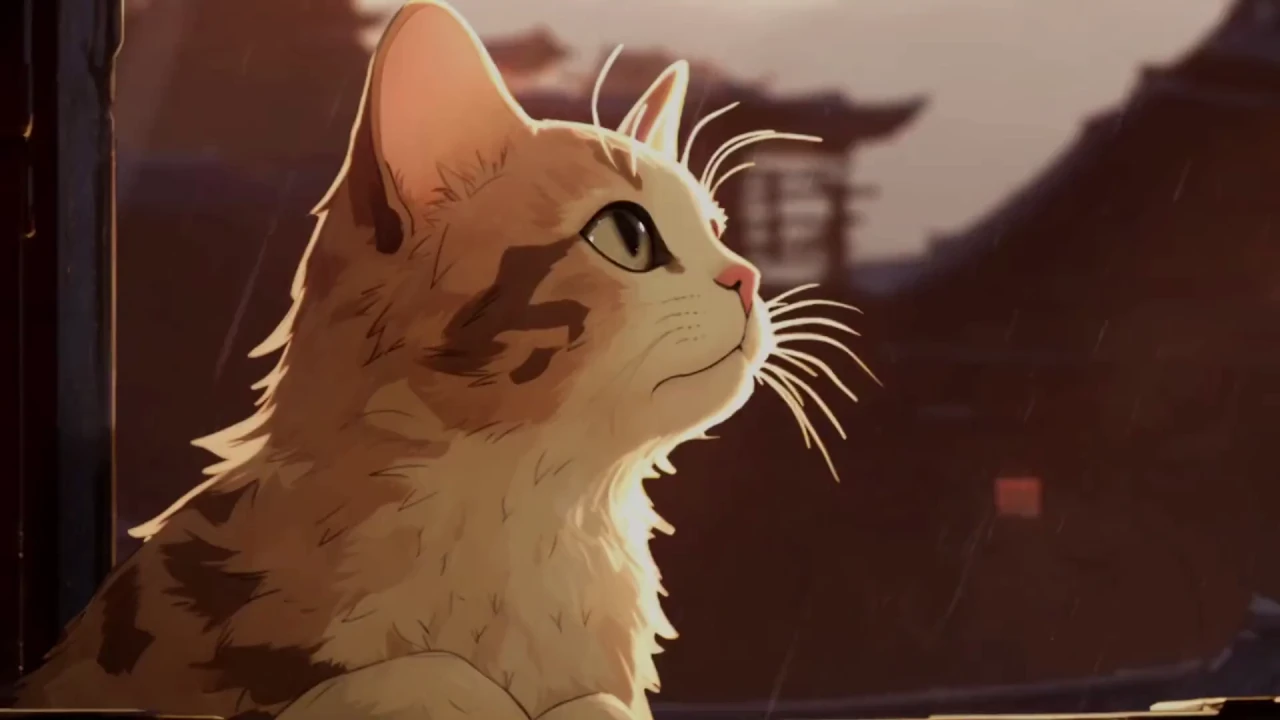 Cat Under Rain