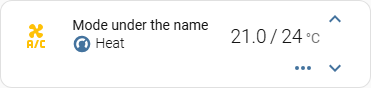 the mode with its name in the line under the entity name