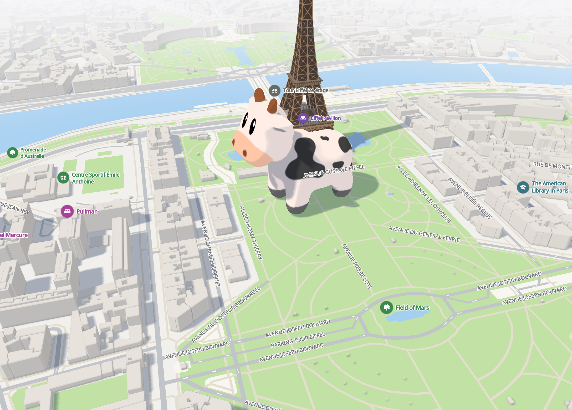 A 3D scene model by the Eiffel Tower