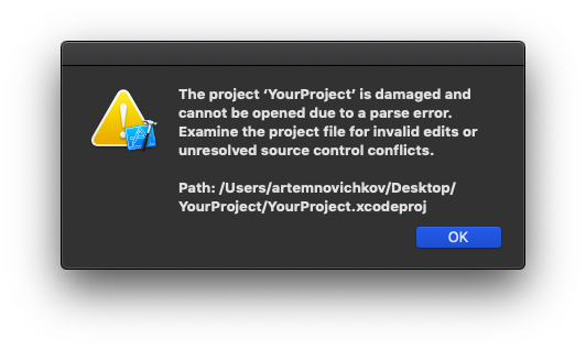 Project parsing error