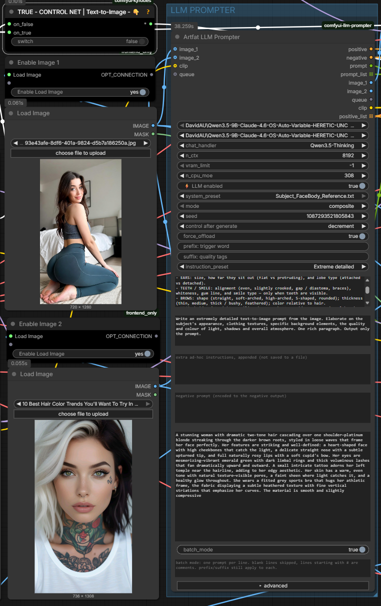 Two reference images composited into a new photo by the node