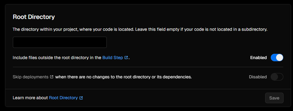 Root Directory Setting