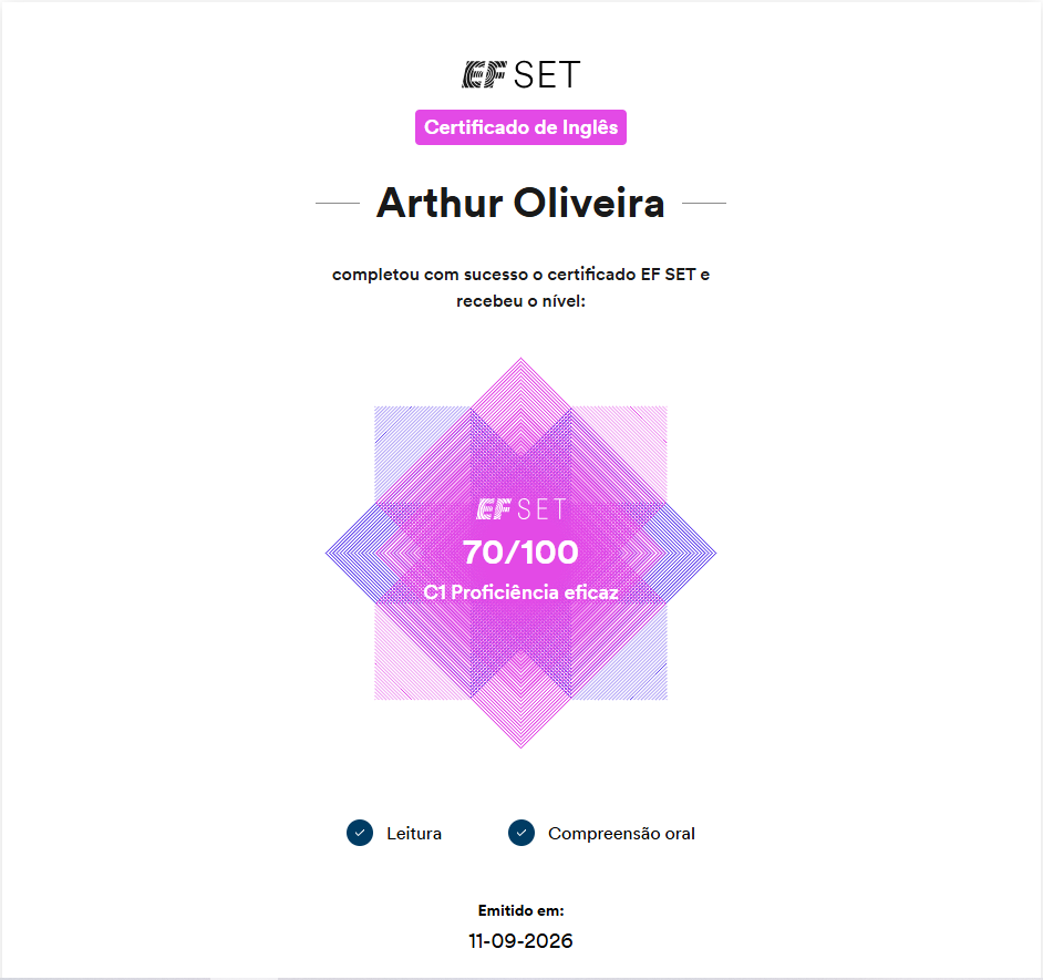 certificado de ingles