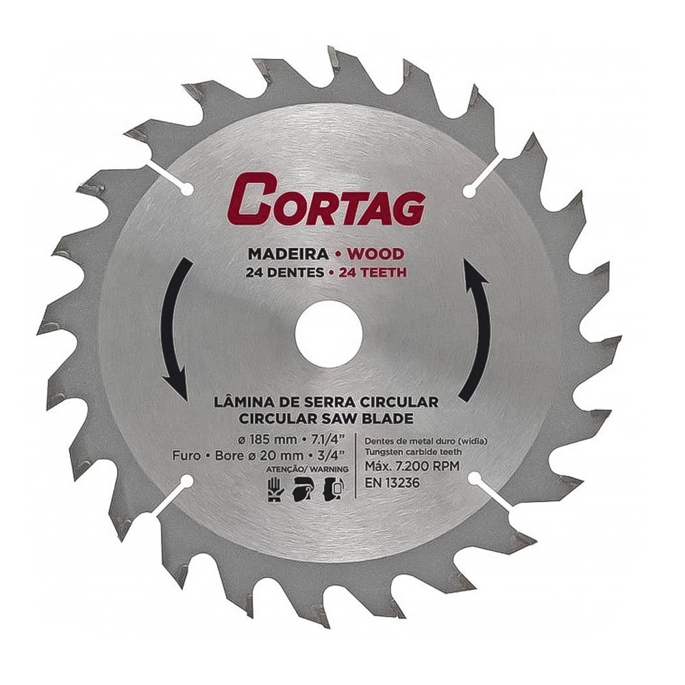 DISCO SERRA CIRCULAR 7.1/4" 185MM X 48D CORTAG