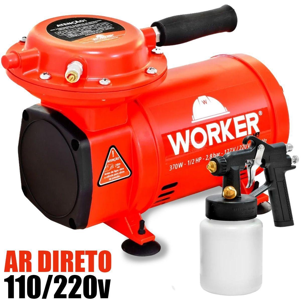 COMPRESSOR 1/2 HP AR DIRETO BIV 40PSI WORKER