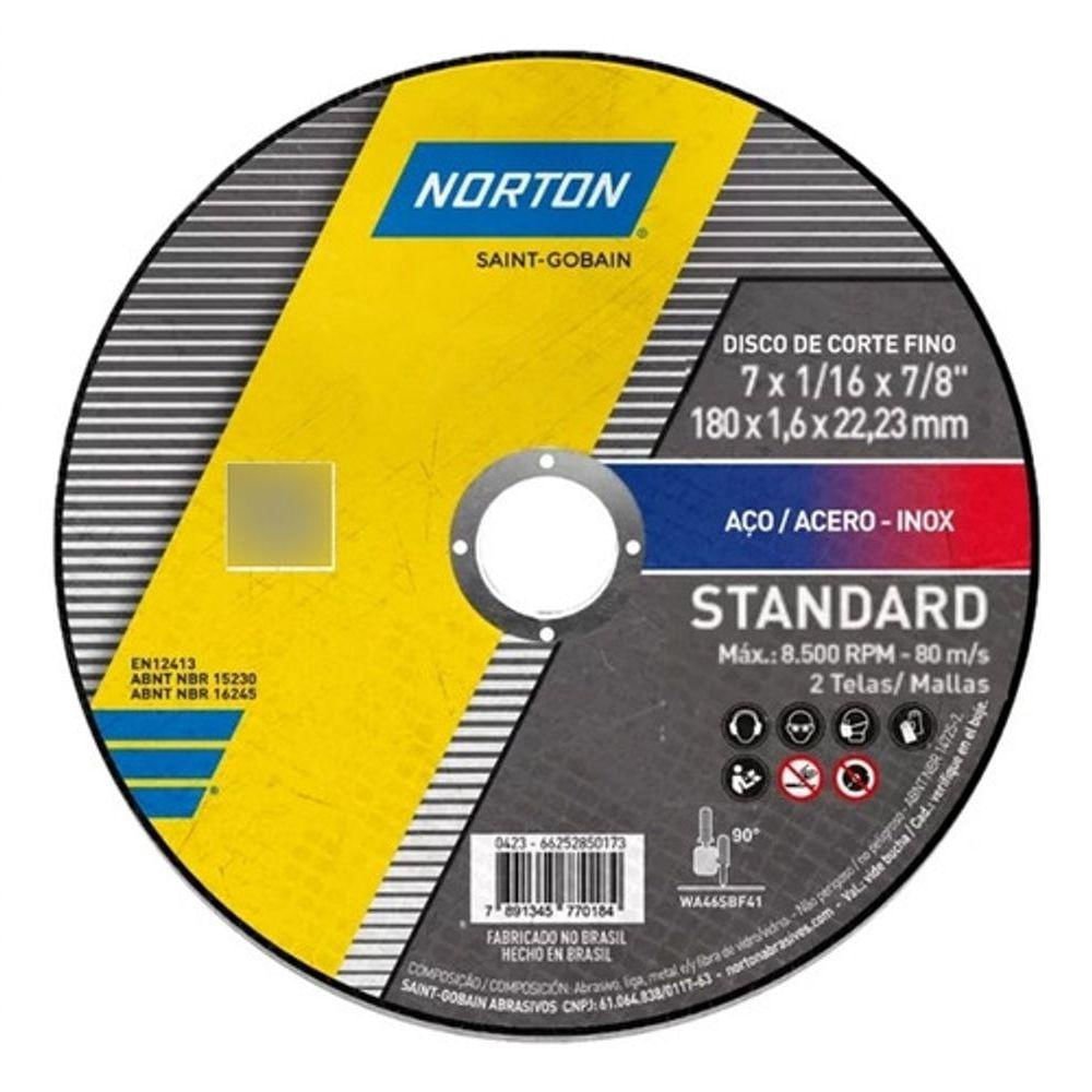DISCO CORTE INOX  7" X 1,60 X 7/8" ROCAST