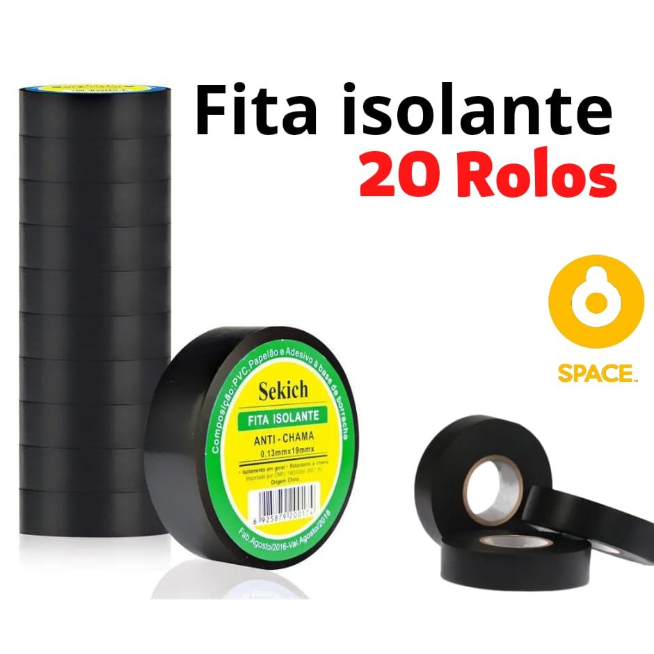 FITA ISOLANTE PRETA ANTICHAMA 18MMX20M BF