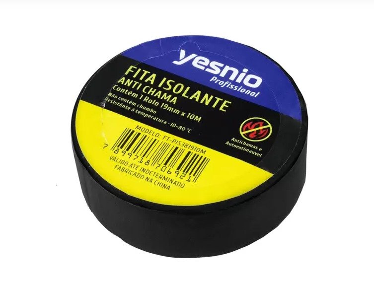 FITA ISOLANTE PRETA ANTICHAMA 18MMX30M BF