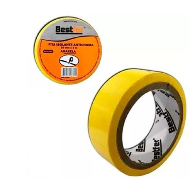 FITA ISOLANTE AMARELA ANTICHAMA 18MMX5M BF