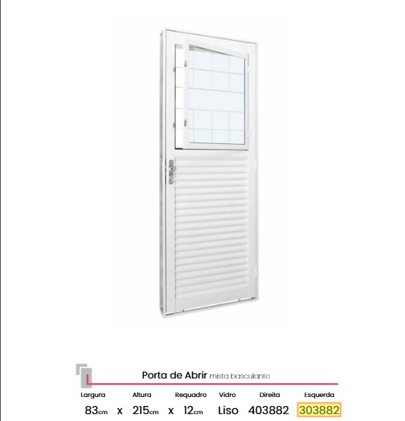 PORTA MISTA BASC UNIC LISO 0.83L X 2.15A DIR