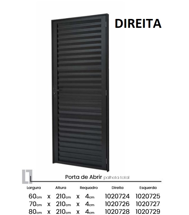 PORTA ABRIR PALHETA TOTAL 0.60L X 2.10A DIR