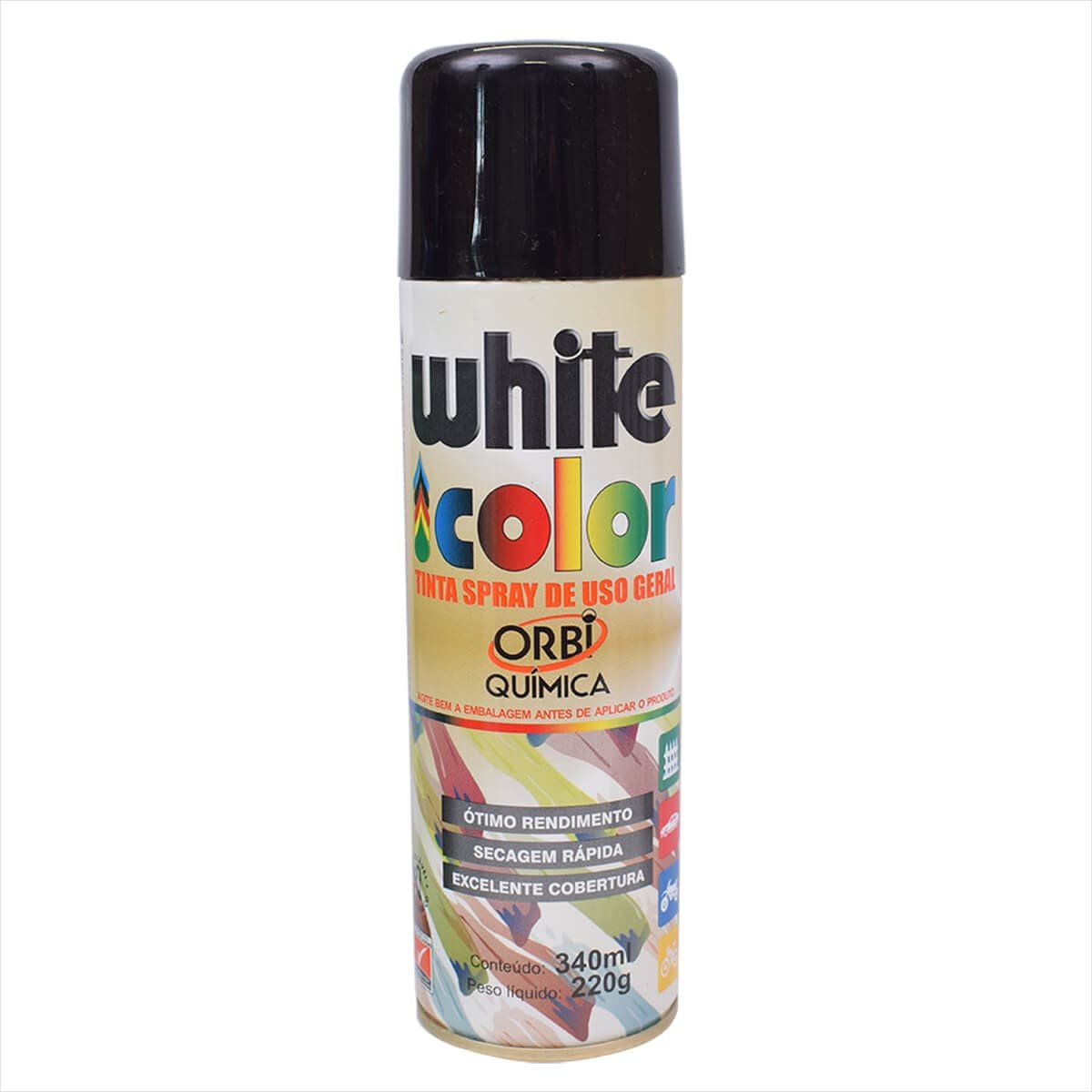 SPRAY TINTA PRETO BRILHANTE ORBI 340ML/190G
