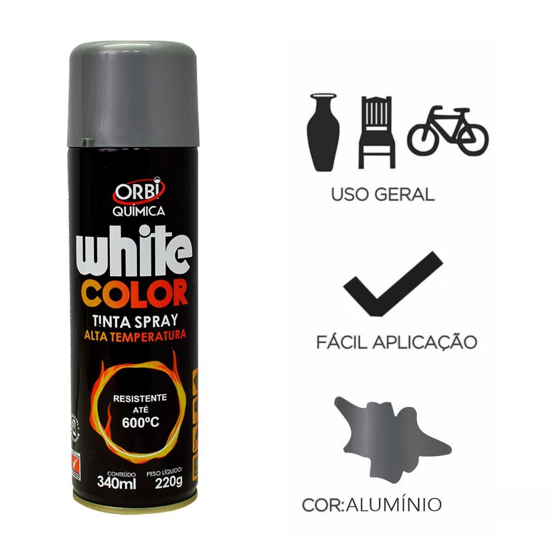 ORBISPRAY TINTA ALTA TEMPERAT ALUMINIO 340ML/220G
