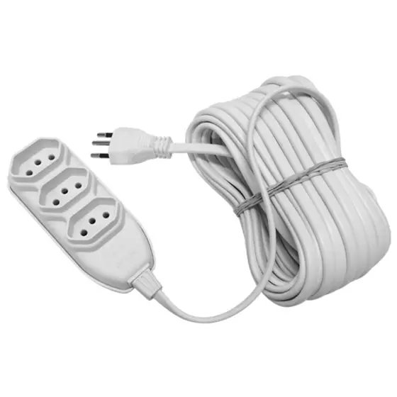 EXTENSAO 3 VIAS 3 METROS 2P+T CABO PP PR