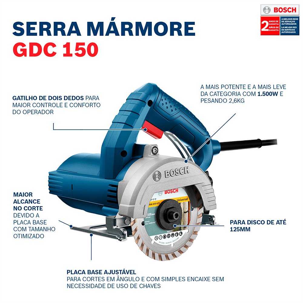 SERRA MARMORE TITAN GDC150 127V C/2 DISCOS