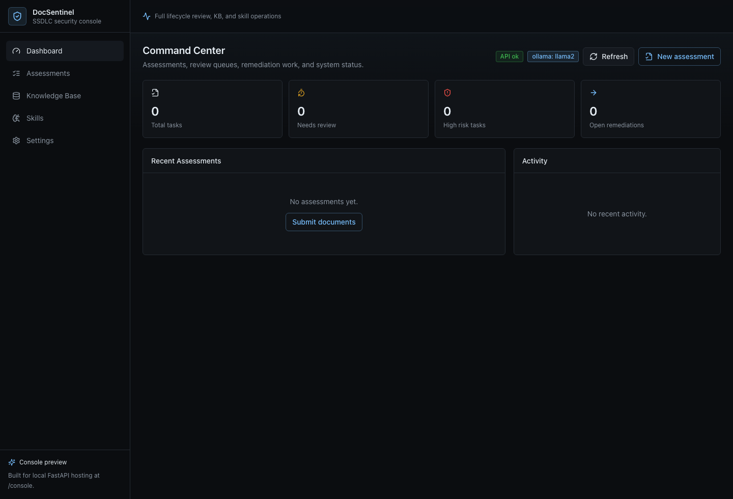 DocSentinel React Console