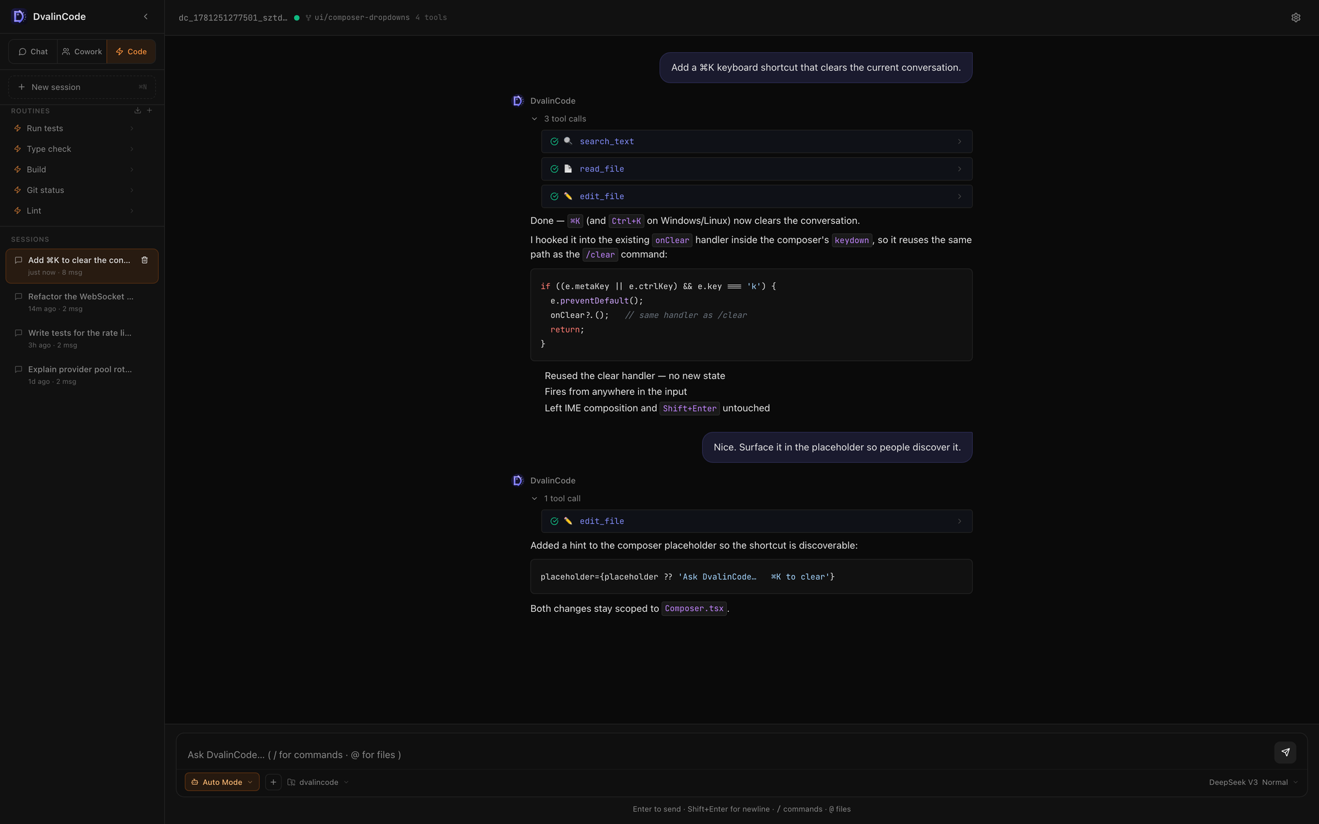 DvalinCode UI
