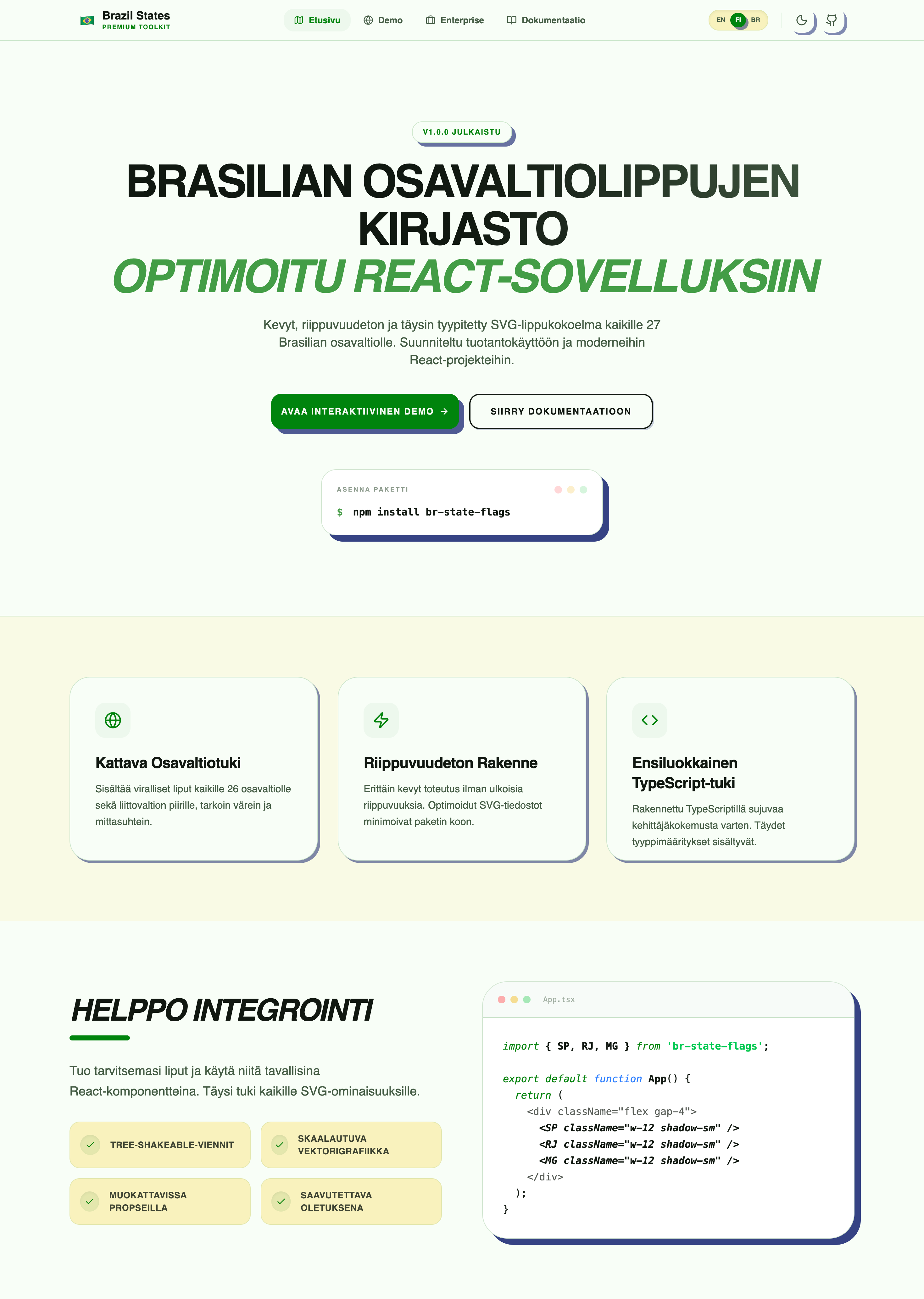 Live demo Finnish locale screenshot