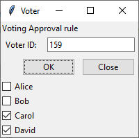 Voting panel in the Approval rule