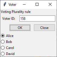 Voting panel in the Plurality rule