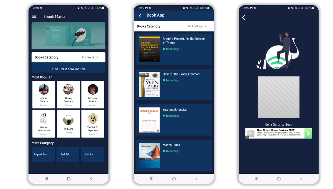 Android Ebook Mania App with Firebase Backend