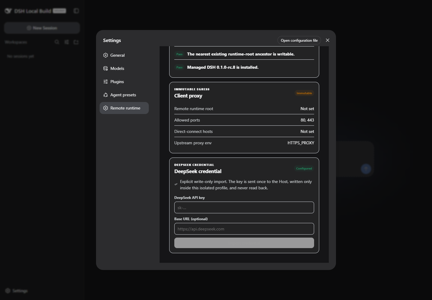 Configured credential