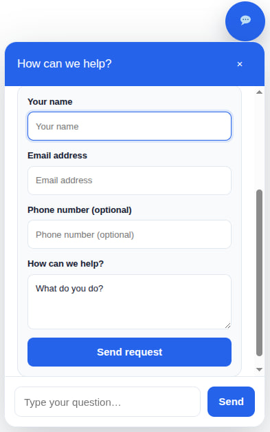 LeadFlow Chat quote form