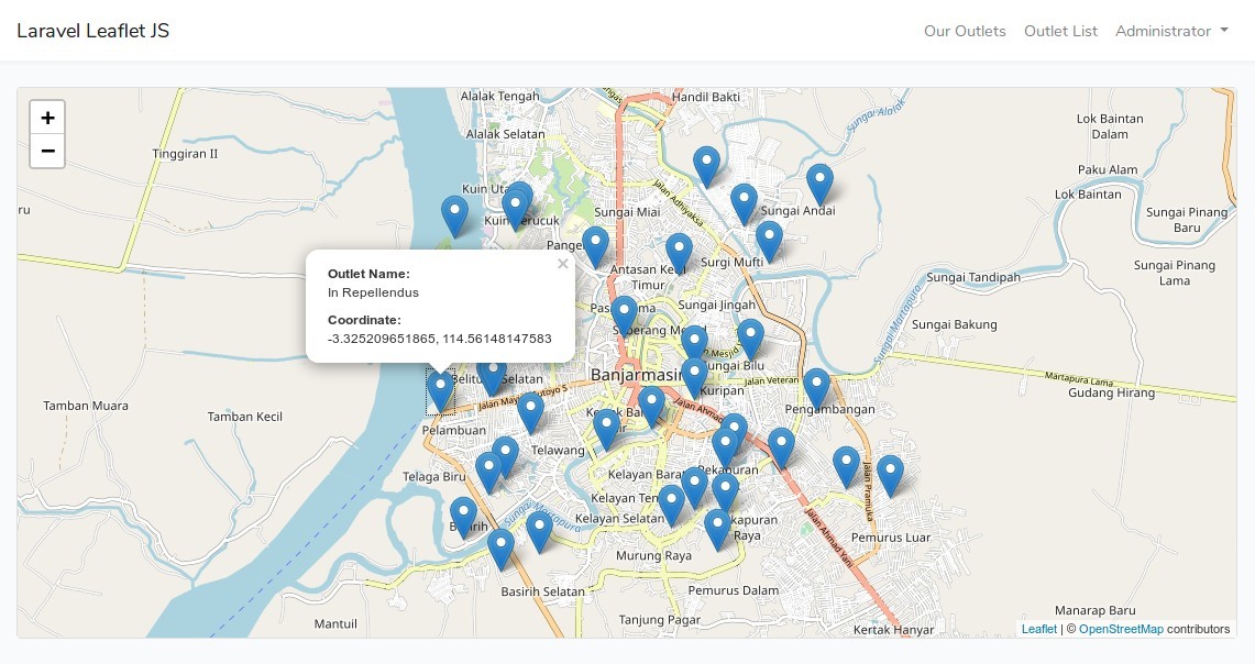 Laravel Leaflet JS Project Example