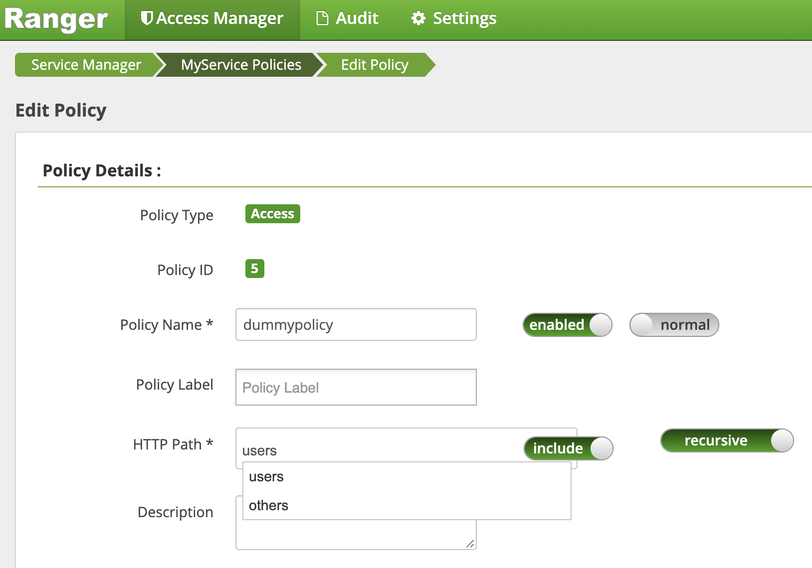 Policy lookup