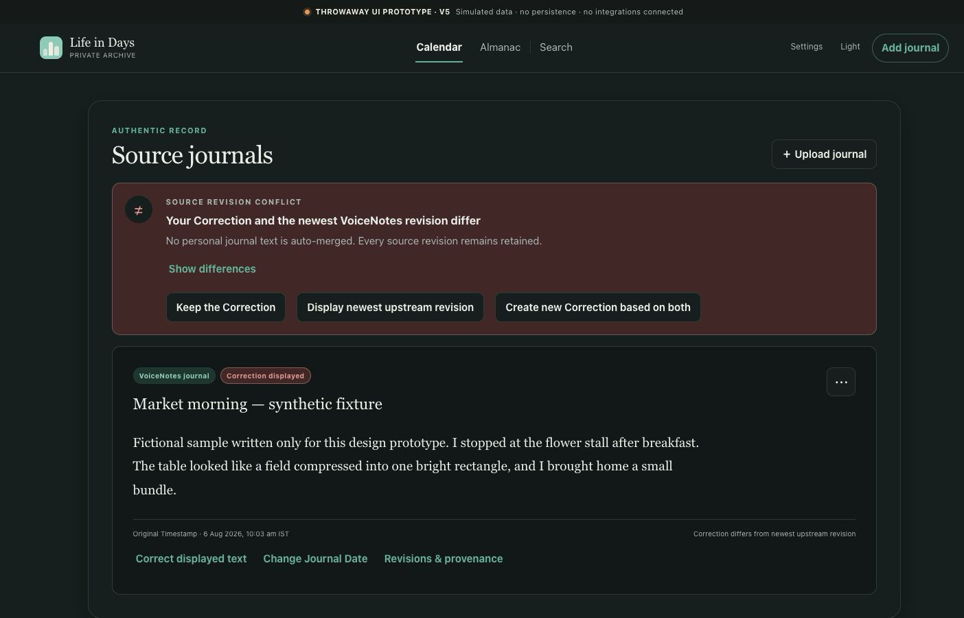 v5 source revision conflict direction